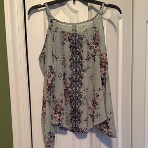 Rewind Blue and Pink Floral Women's Blouse